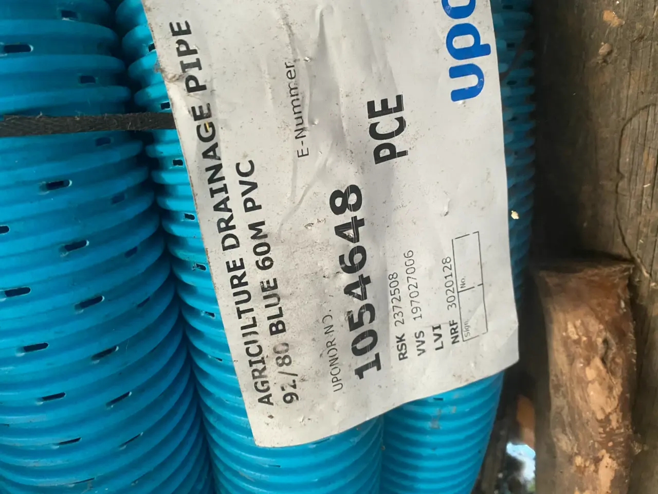 Billede 2 - Uponor drænrør 92/80 blå 60 m PVC
