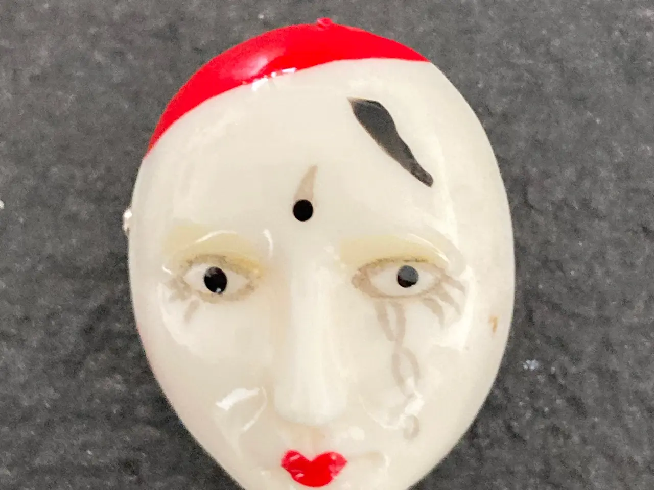 Billede 1 - Broche med hoved af klovn/harlekin