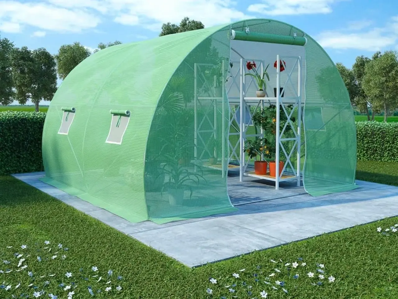 Billede 1 - Drivhus 6 m² 3 x 2 x 2 m - grøn