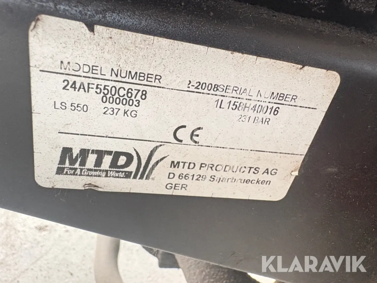 Billede 5 - Brændeflækker benzindrevet MTD LS550
