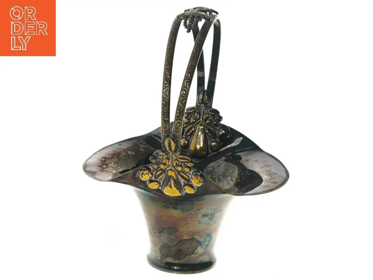 Billede 3 - Dekorativ sølv vase med håndtag (str. Ø 12x19 cm)