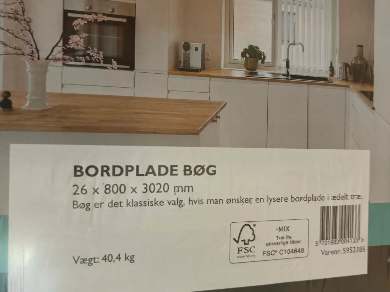 Billede 1 - Bordplade bøg, massiv