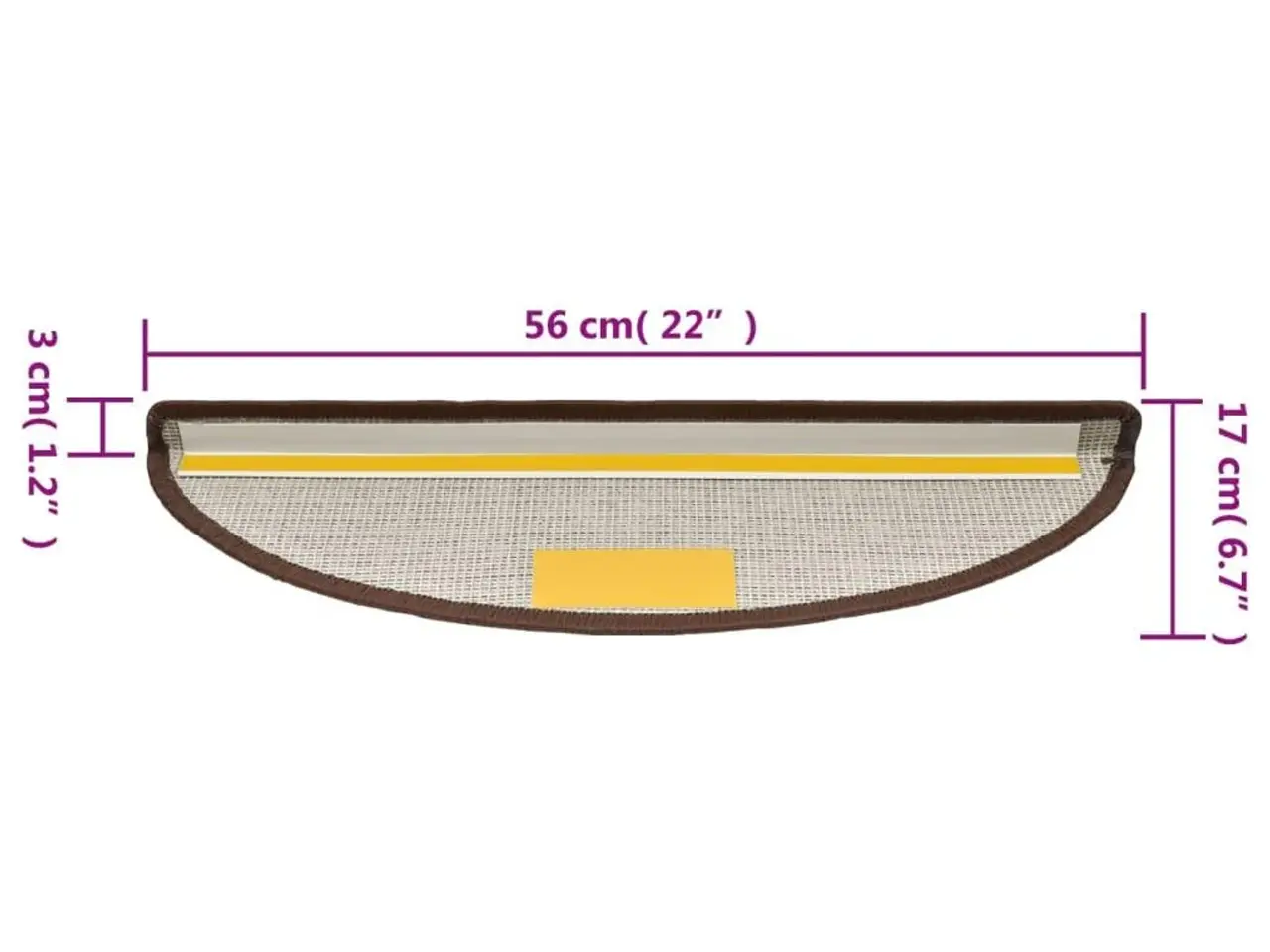 Billede 8 - Trappemåtter halvrunde 15 stk. - 56×17×3 cm, kaffebrune