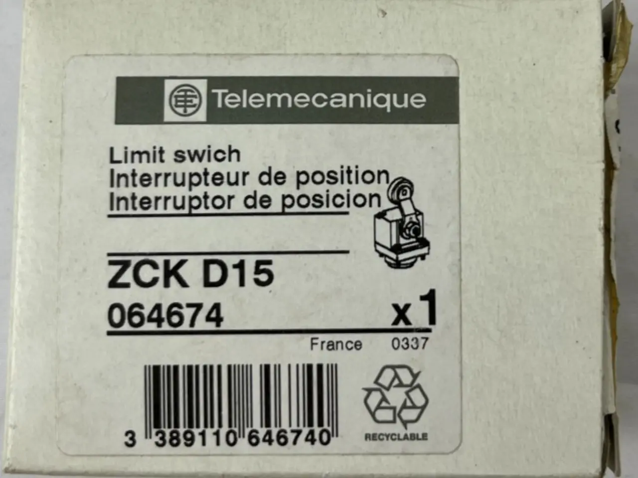 Billede 1 - Telemecanique ZCK D15 064674 endestopkontakt Head