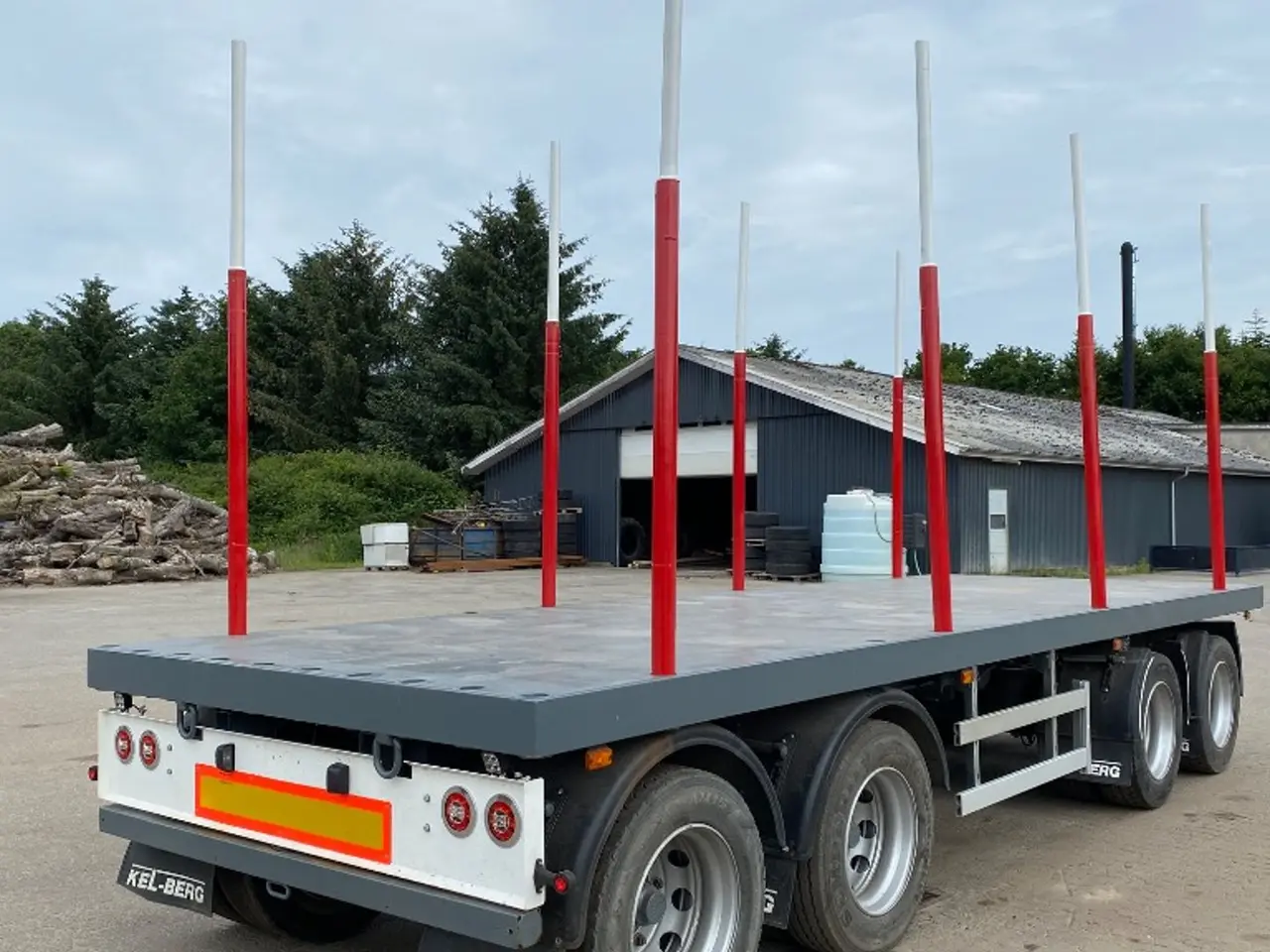 Billede 3 - Kel-Berg D32B4 4-axle flatbed trailer with stake posts