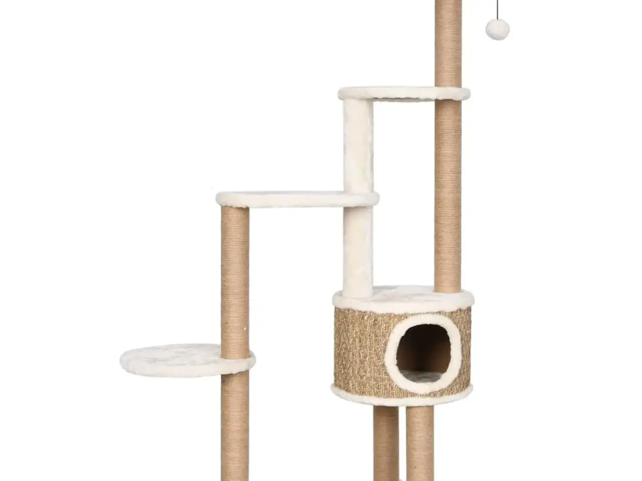 Billede 2 - Kradsetræ med luksushynde og kradsestolpe 148 cm - søgræs, beige