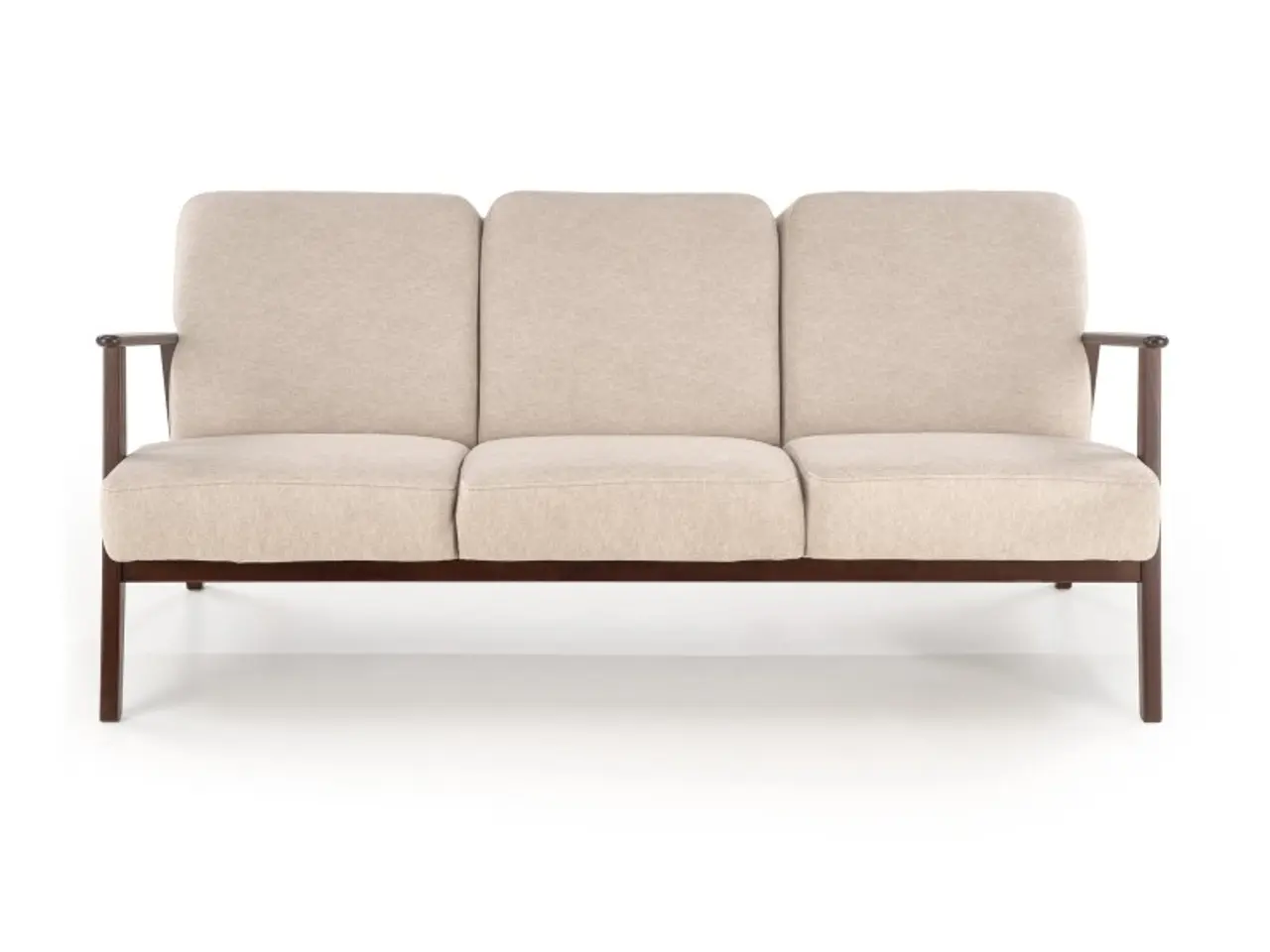 Billede 9 - MILANO 3S sofa, Beige CASTEL#15 / mørk Valnød