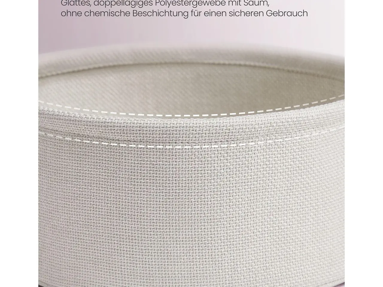 Billede 7 - Rundt sidebord med stofkurv - pastelrosa/Cloud White