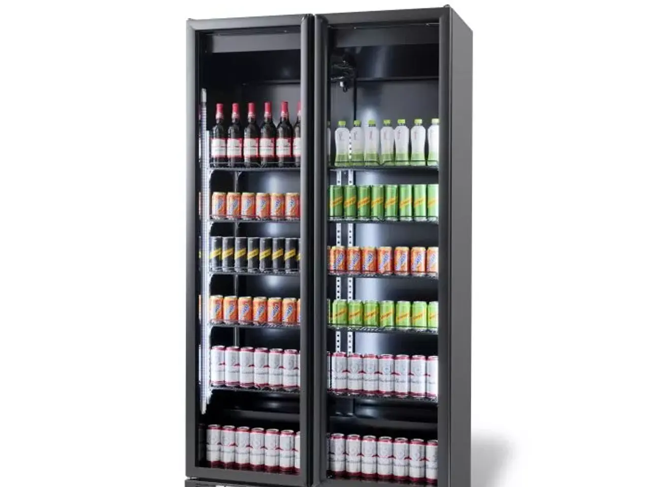 Billede 11 - Flaskekøleskab med 2 glasdøre – Sort – 850 Liter