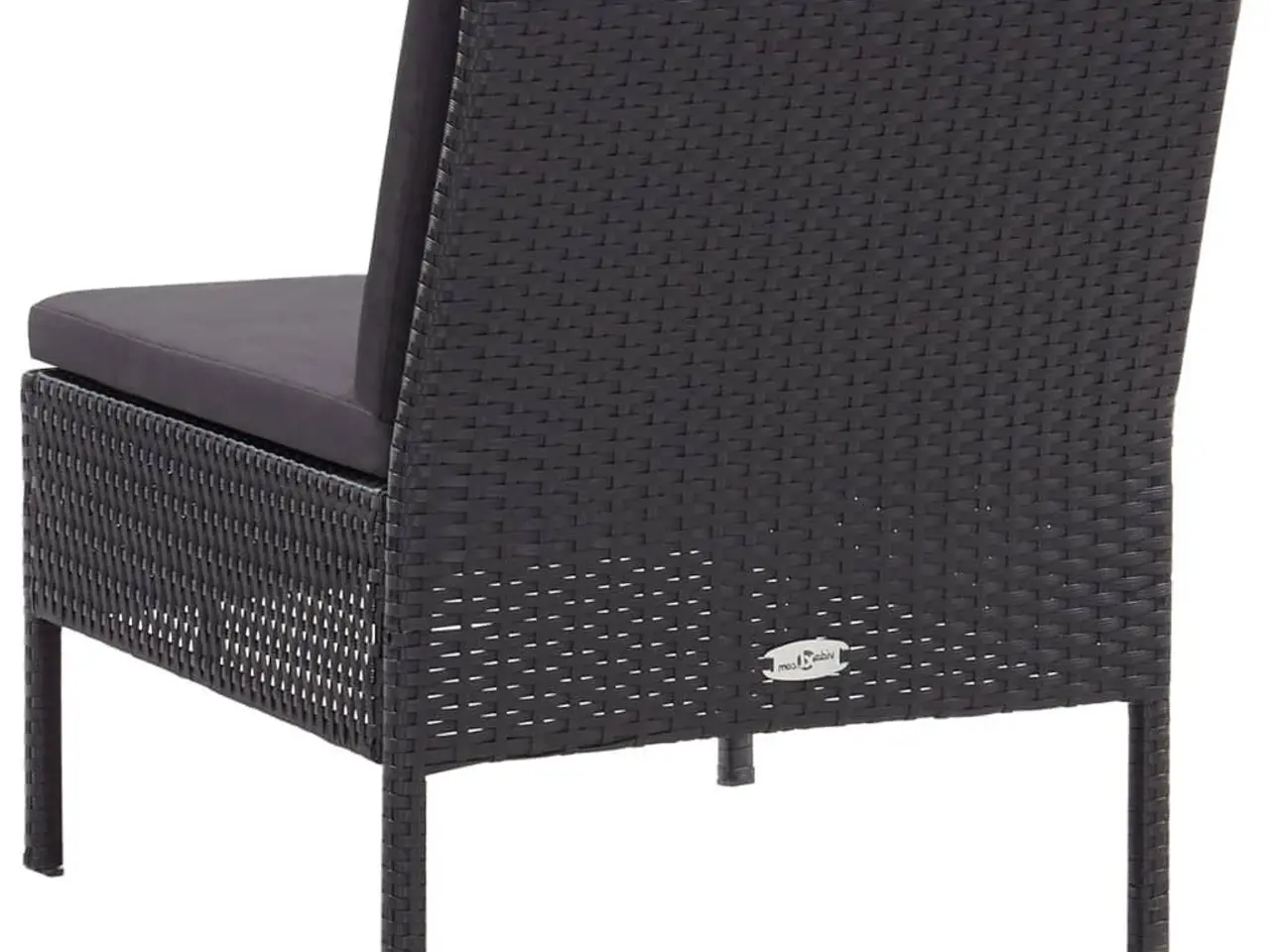 Billede 10 - Haveloungesæt i polyrattan - 3 dele med sorte hynder