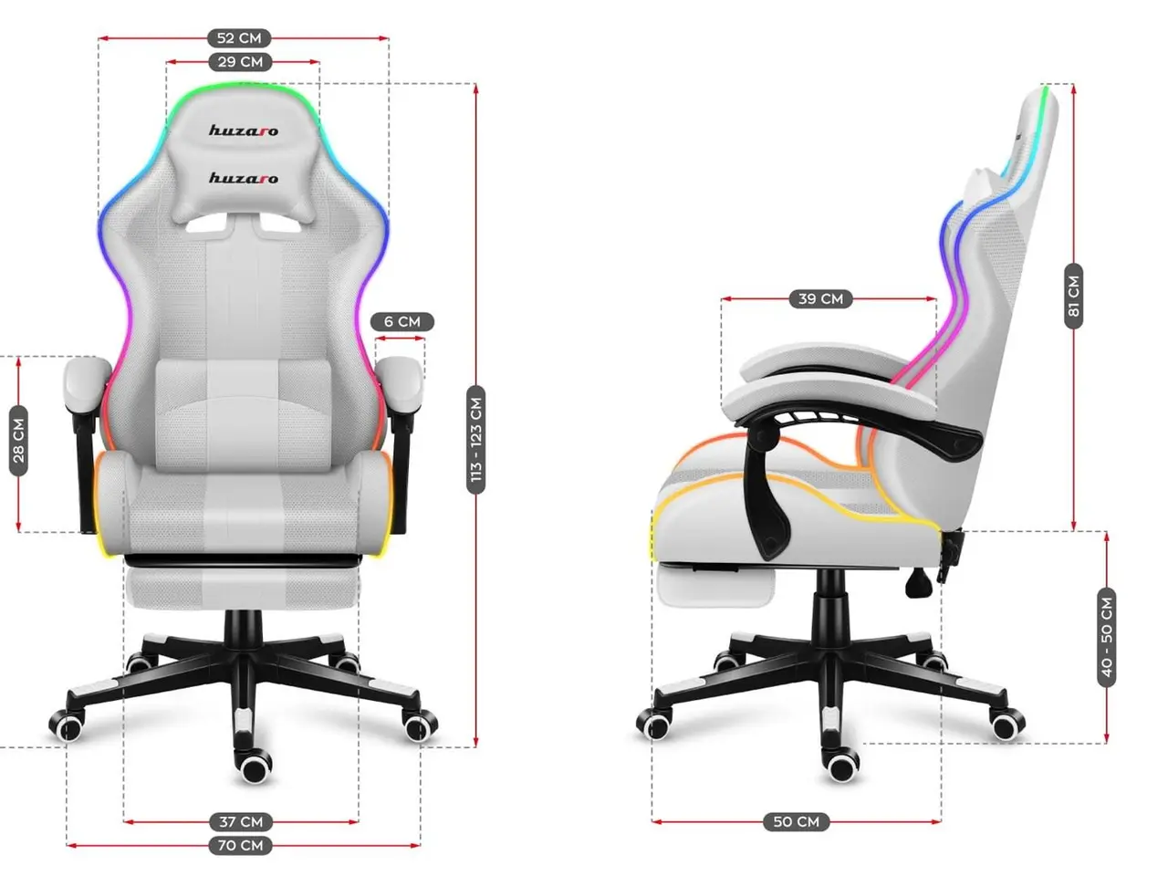 Billede 3 - Gamerstol Huzaro Force 4.7 RGB White
