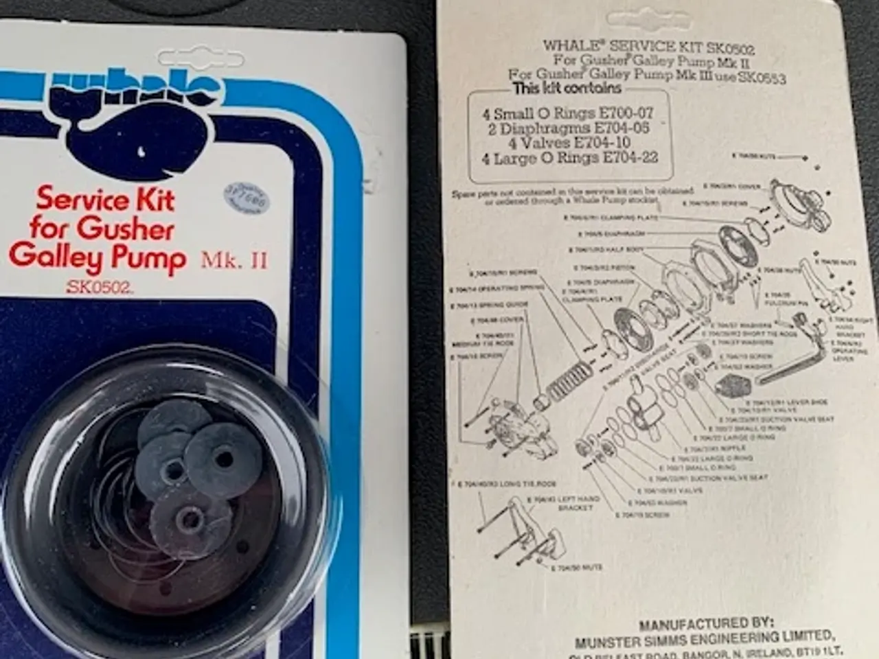 Billede 1 - 4 stk Whale SK0502  Service Kit til Galley MK 2