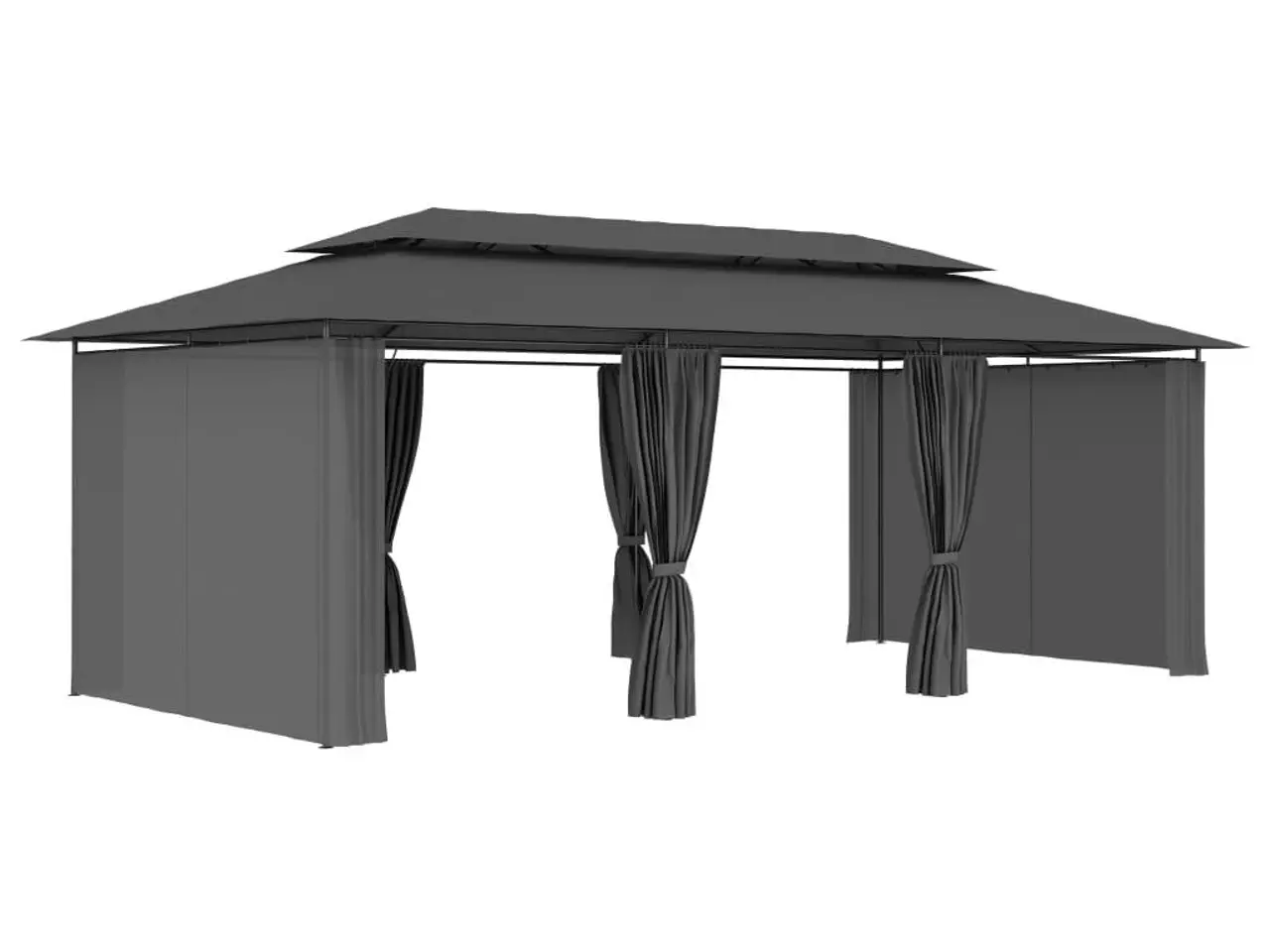 Billede 4 - Pavillon med gardiner 600 × 298 × 270 cm - antracitgrå