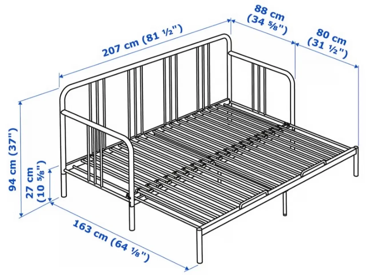 Billede 2 - Sort metal seng/ ungdoms seng