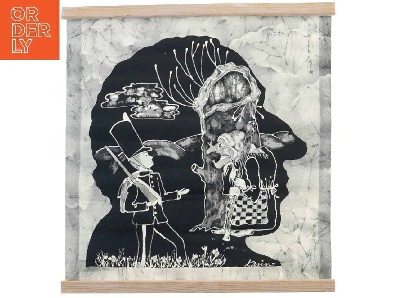 Billede 2 - H. C. ANDERSEN Batik vægophæng (str. 45x47,5 cm)