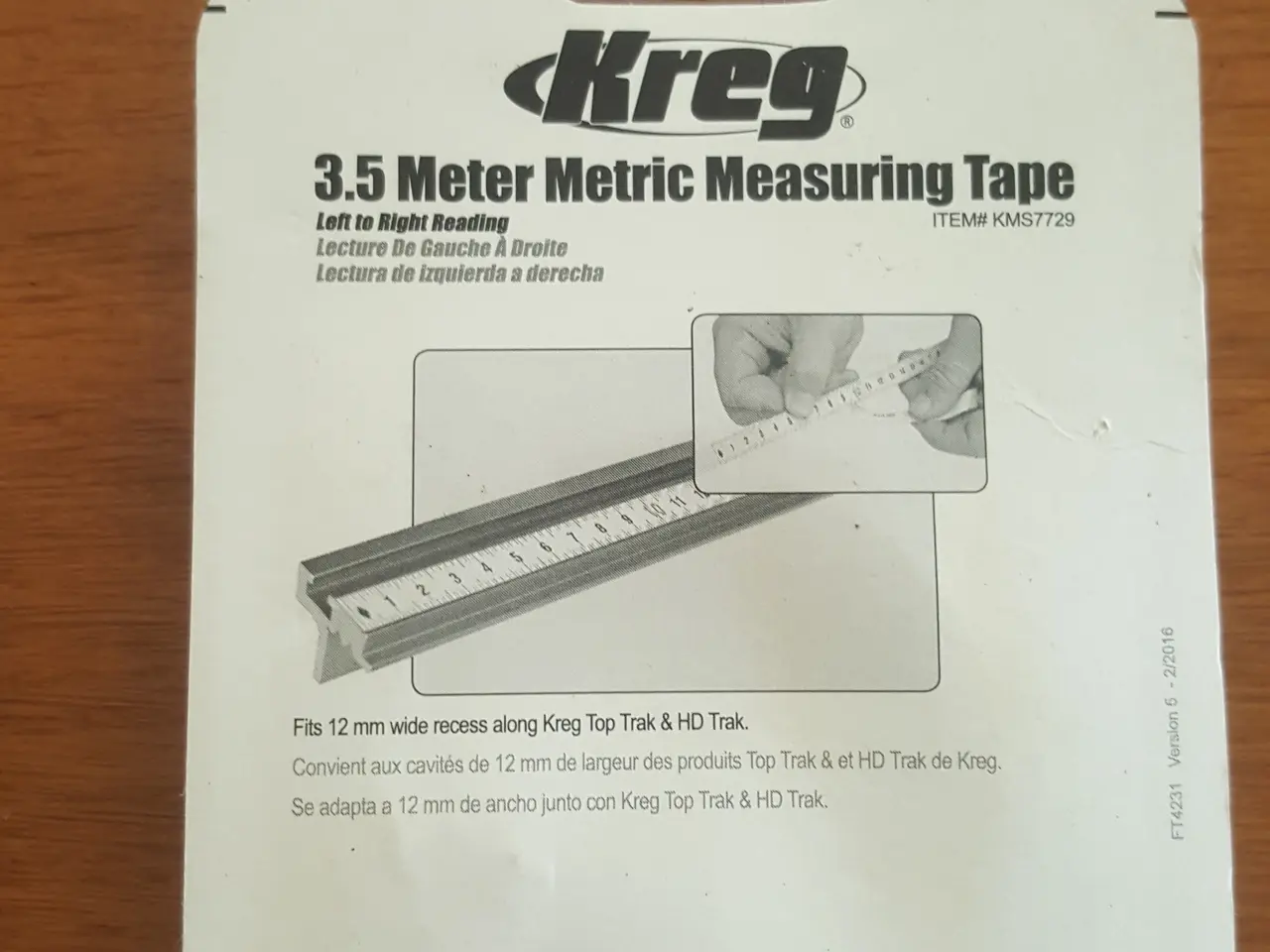 Billede 1 - kreg 3,5m measuring tape L / R read