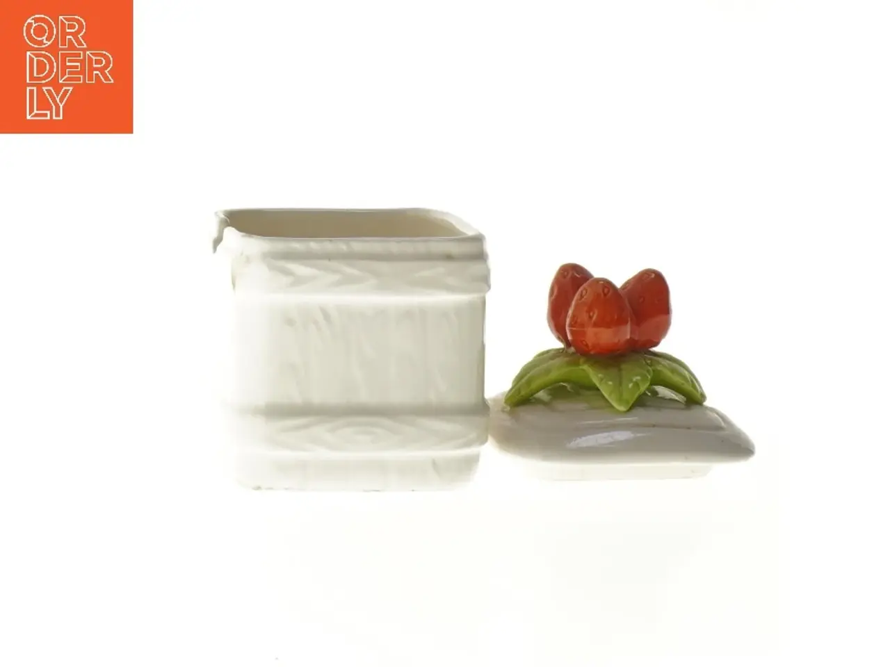 Billede 3 - Dekorativ porcelænsbeholder med låg (str. 12x7x7 cm)