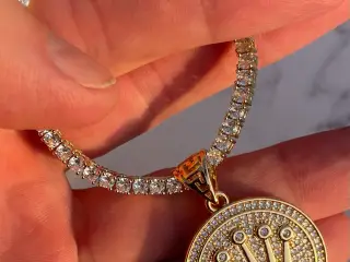 Goldfilled tennis kæde med custom vedhæng
