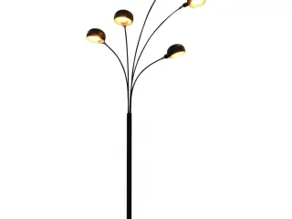 Standerlampe 200 cm 5 x E14 sort og guld