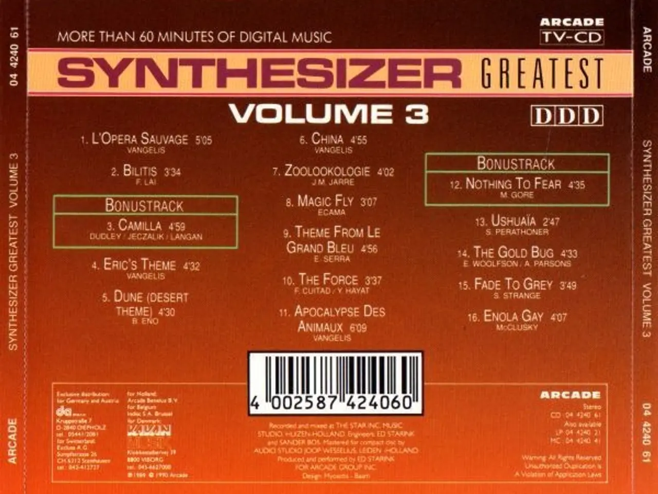 Billede 3 - Ed Starink – Synthesizer Greatest Volume 3 – CD