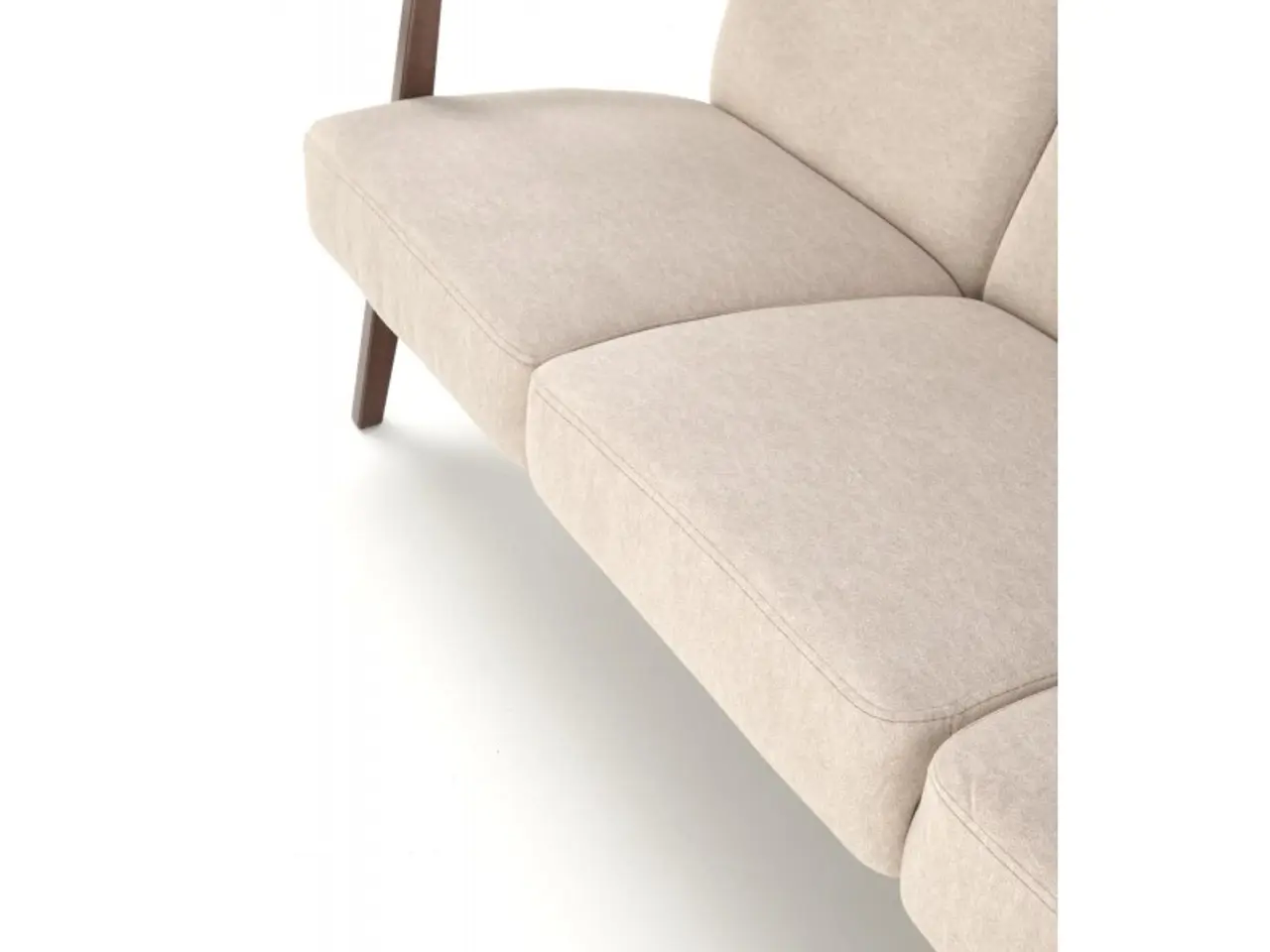 Billede 7 - MILANO 3S sofa, Beige CASTEL#15 / mørk Valnød