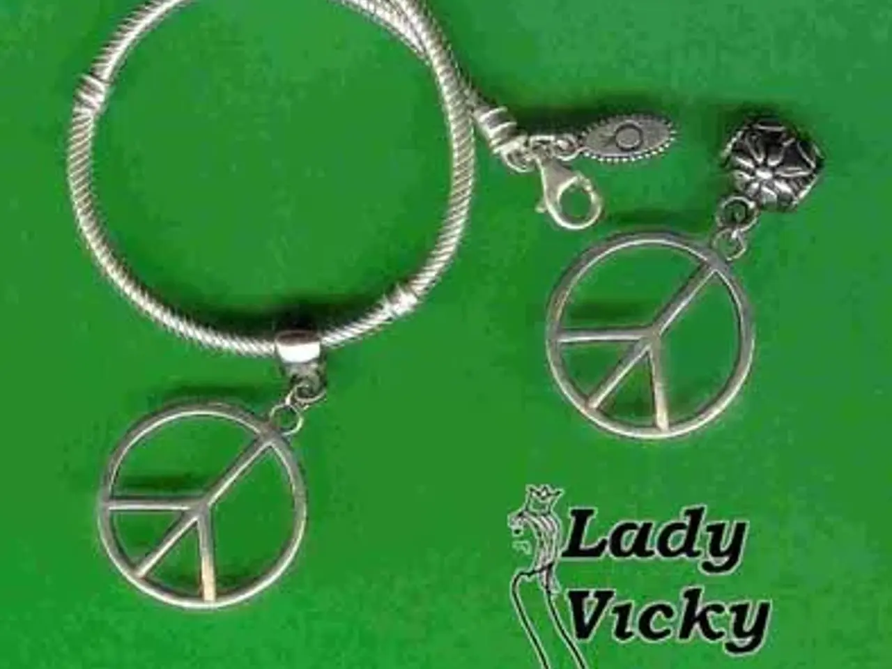 Billede 1 - Peace # Fredstegn # Vedhæng til armbånd