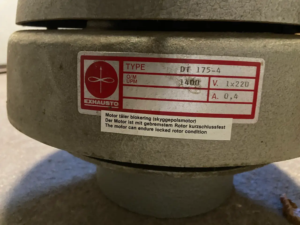 Billede 2 - Exhausto udsug 175-4, 220V 0,4 A