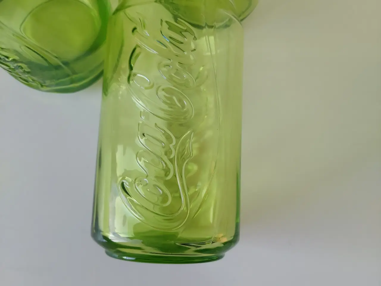 Billede 4 - Coca cola glas(dåsefacon) - 14 stk. lime farvet