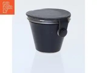 Sammenklappelig rejsekrus i læderetui (str. Ø. 5 cm. længde. 4,5)