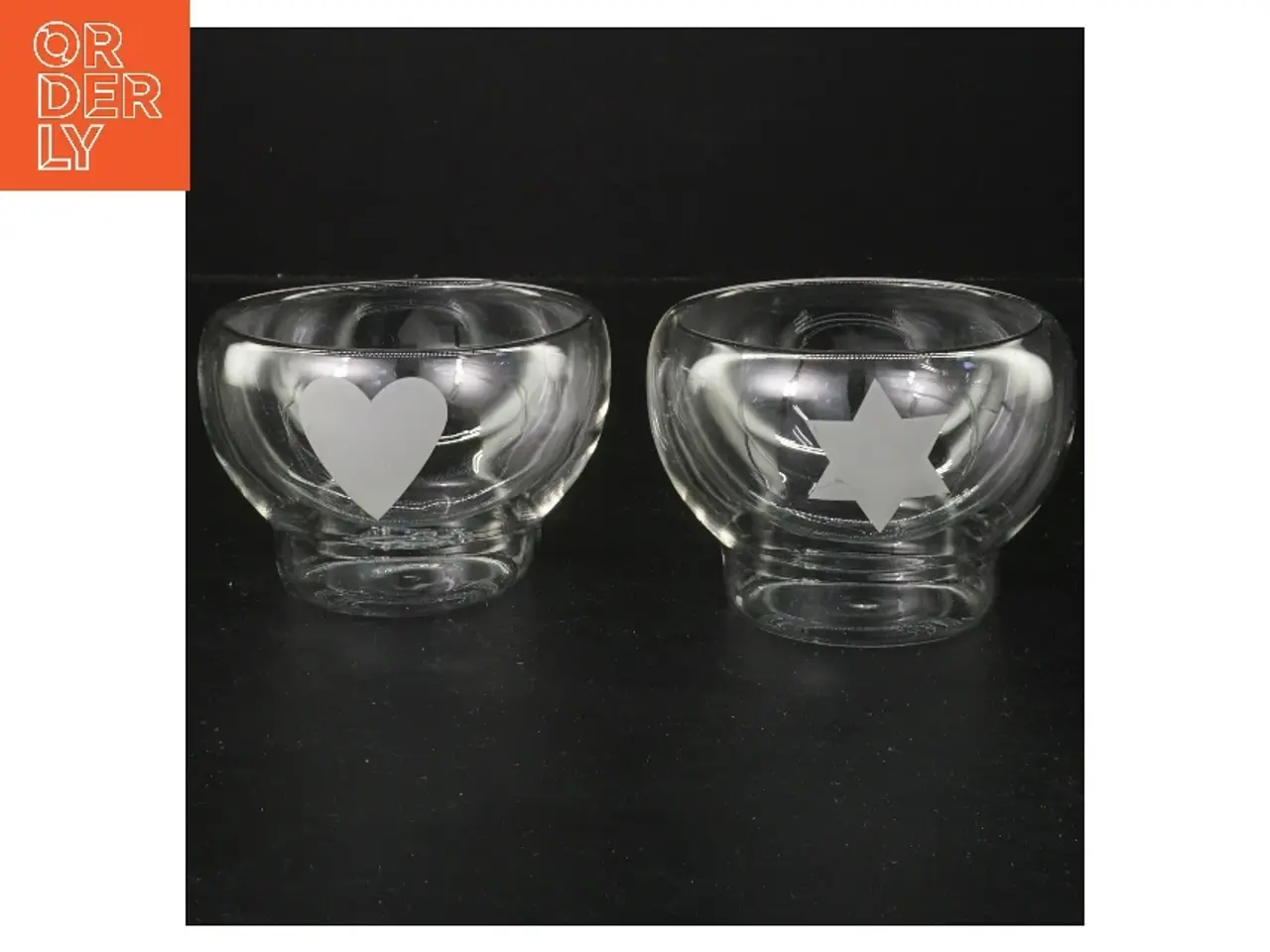 Billede 1 - Små glasskåle med hjerte og stjerne (str. Ø 9,5 cm)
