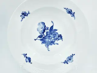 Blå Blomst Flettet Stor Dyb Tallerken nr. 10-8107. sortering 1