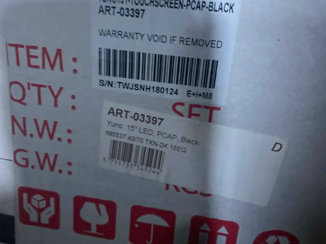 Billede 2 - Aures YUNO 15" PCAP Touchskærme – 2 stk. fabriksny