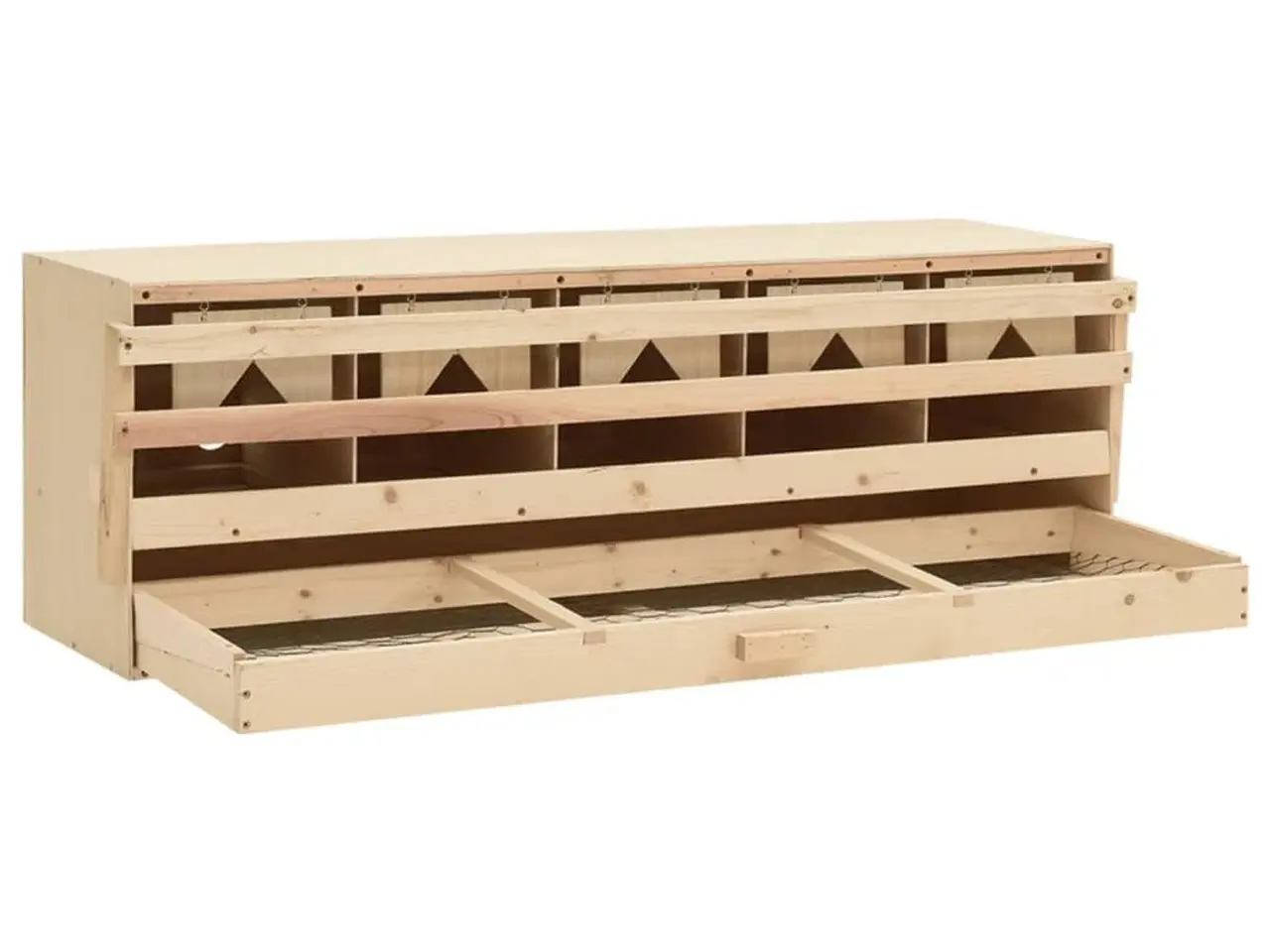 Billede 4 - Redekasse til høns med 5 rum 117 x 33 x 38 cm