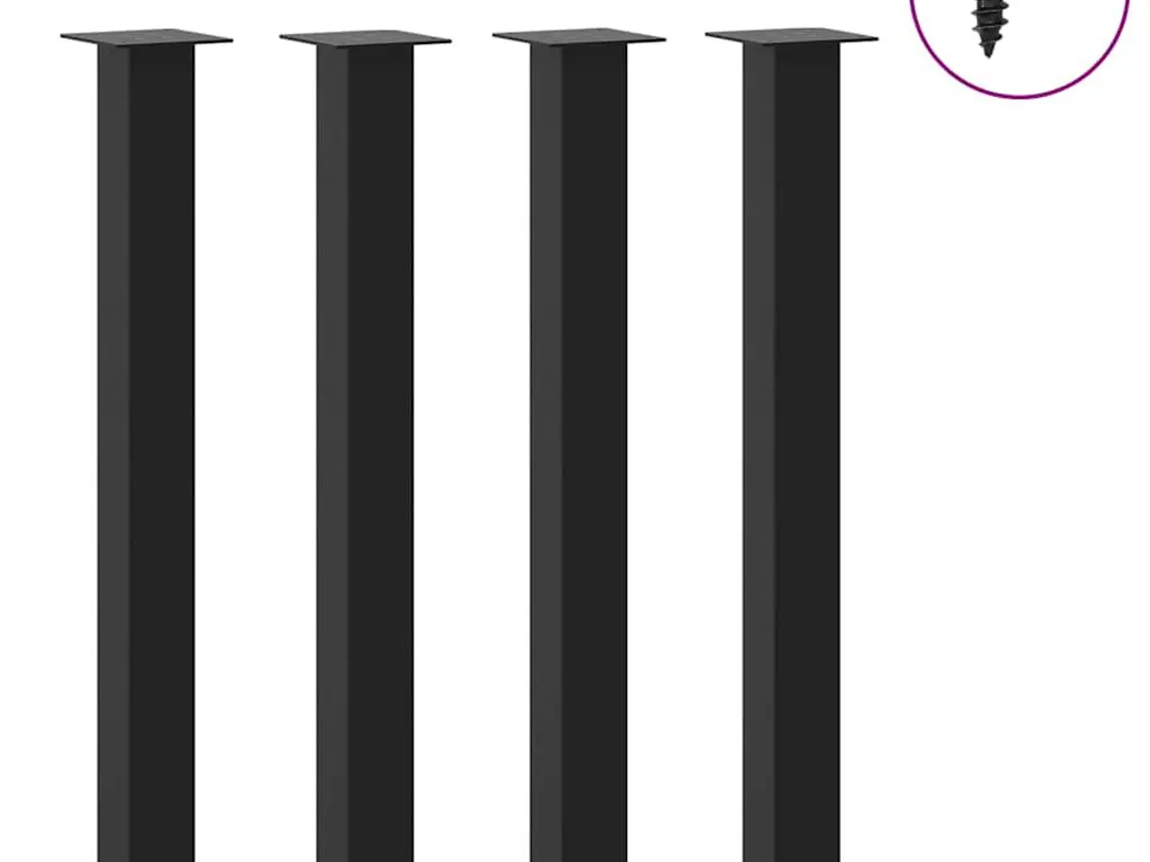 Billede 1 - Barbordsben 4 stk. sort 100-102 cm stål
