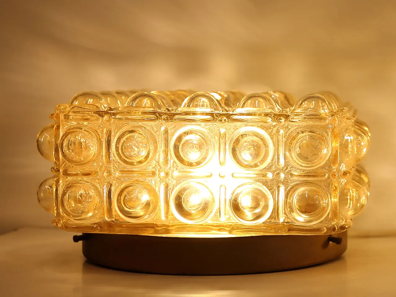 Billede 2 - E.S. Horn plafond i røgfarvet bobleglas