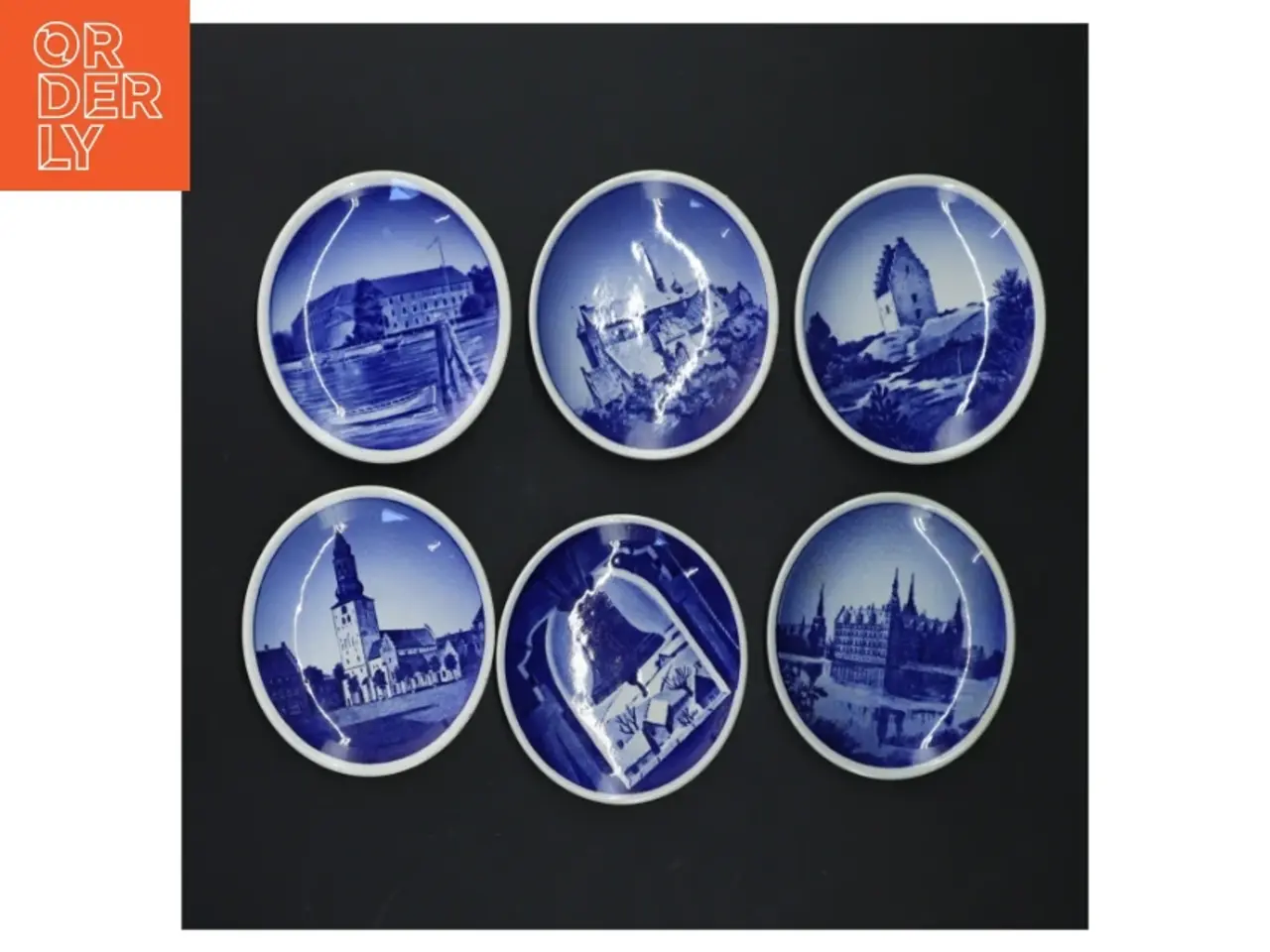 Billede 1 - Sæt med 6 dekorative tallerkener (str. Ø. 8,5 cm. 6 styk) fra Aluminia