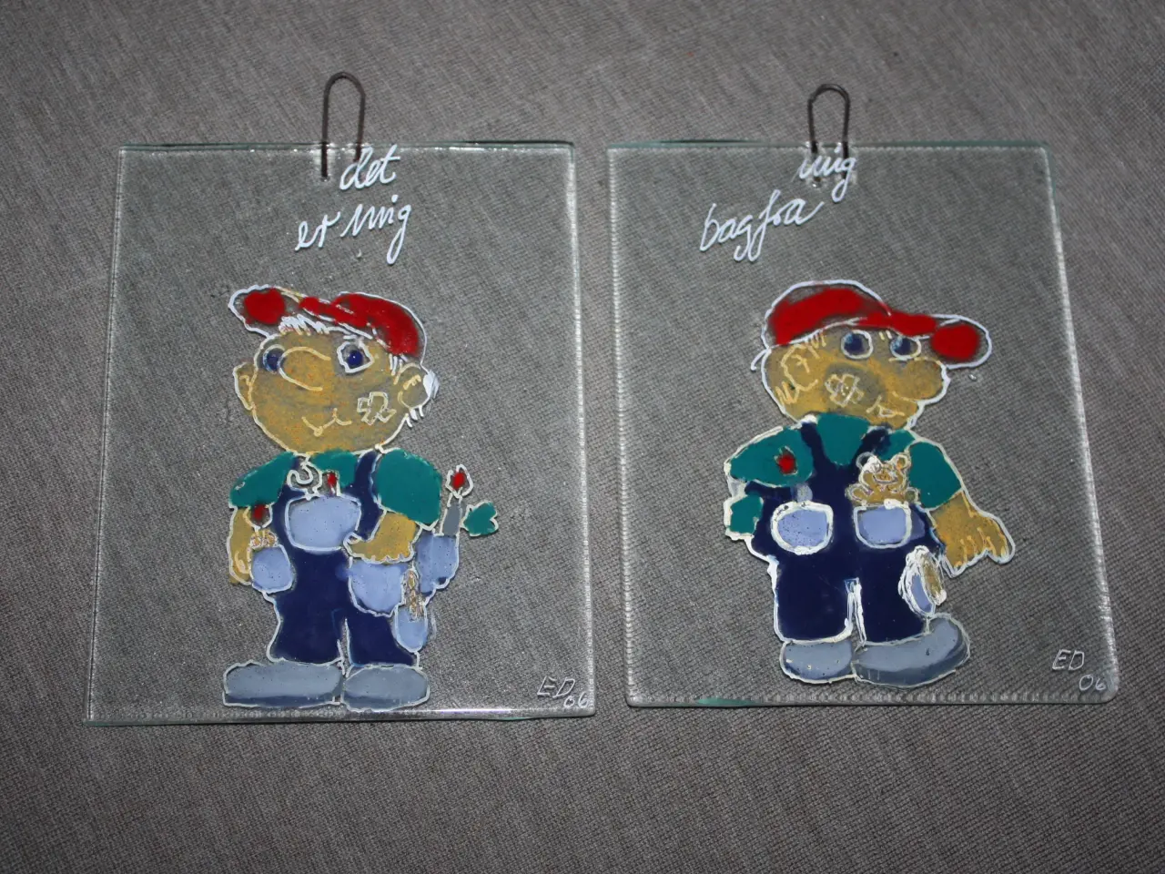 Billede 1 - Glas billeder Det er mig og Mig bagfra 15 cm x 12 