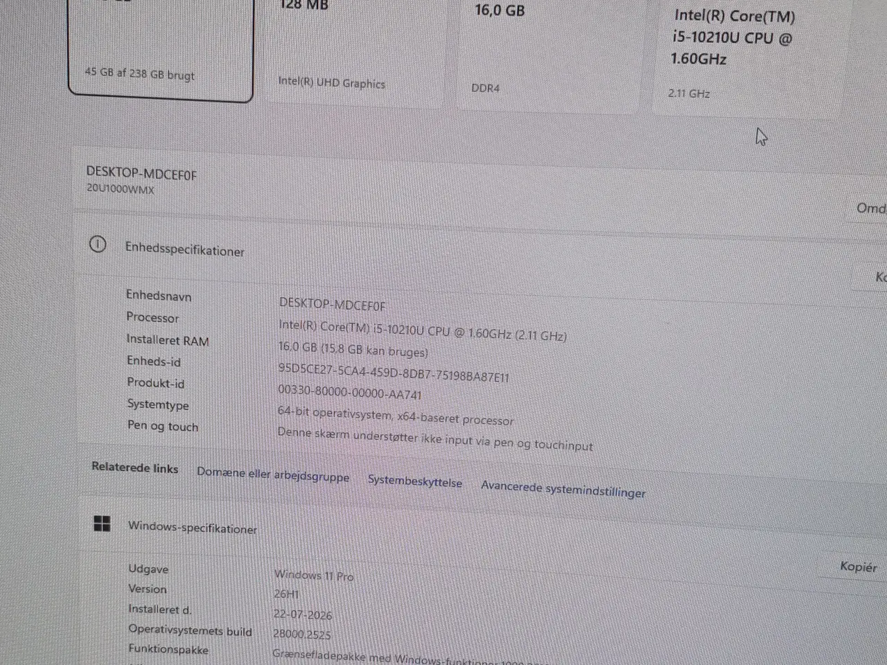 Billede 3 - Lenovo ThinkPad L14 Gen 1 14′′ – Intel Core i5
