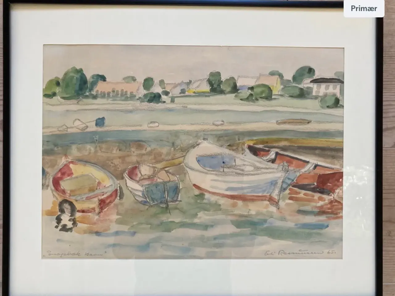 Billede 1 - Eli Rasmussen, Snogebæk havn, akvarel