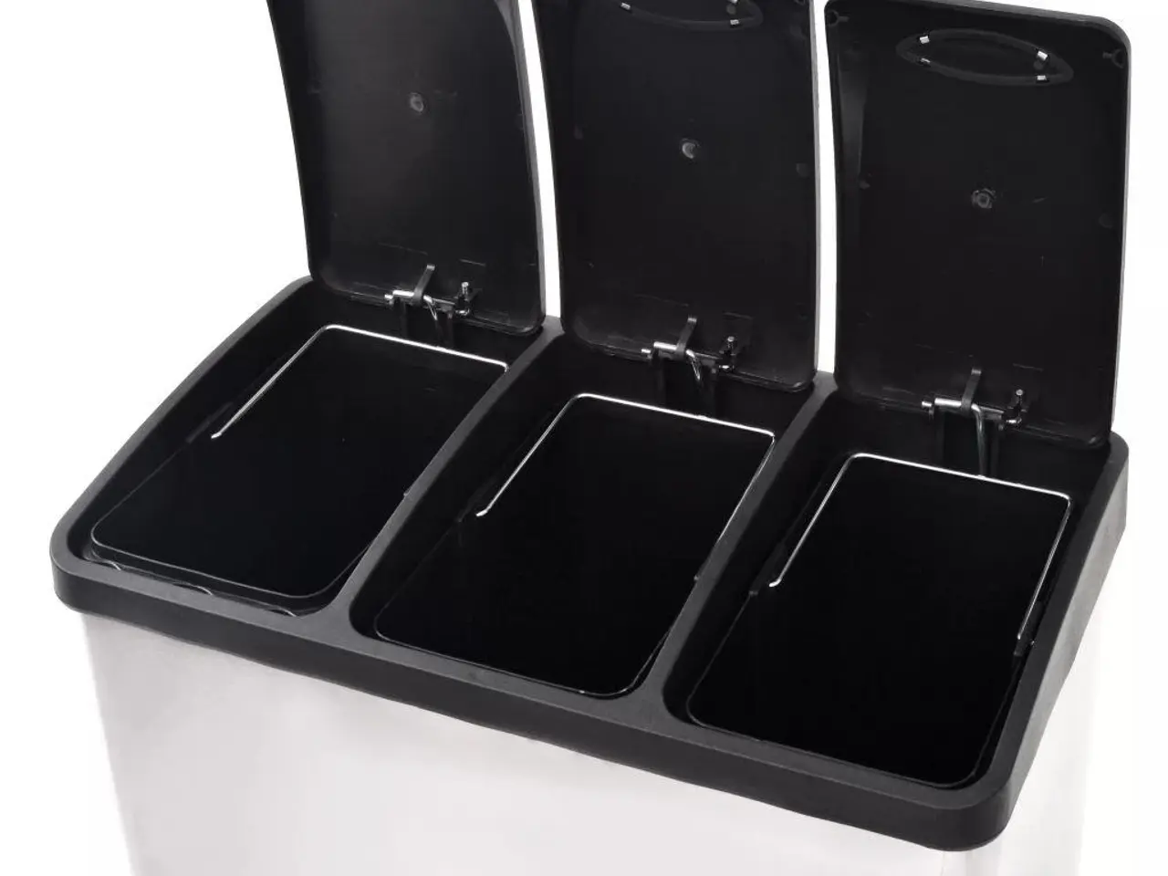Billede 5 - Affaldsspand til genbrug med pedal - rustfrit stål 24 l (3 x 8 l)