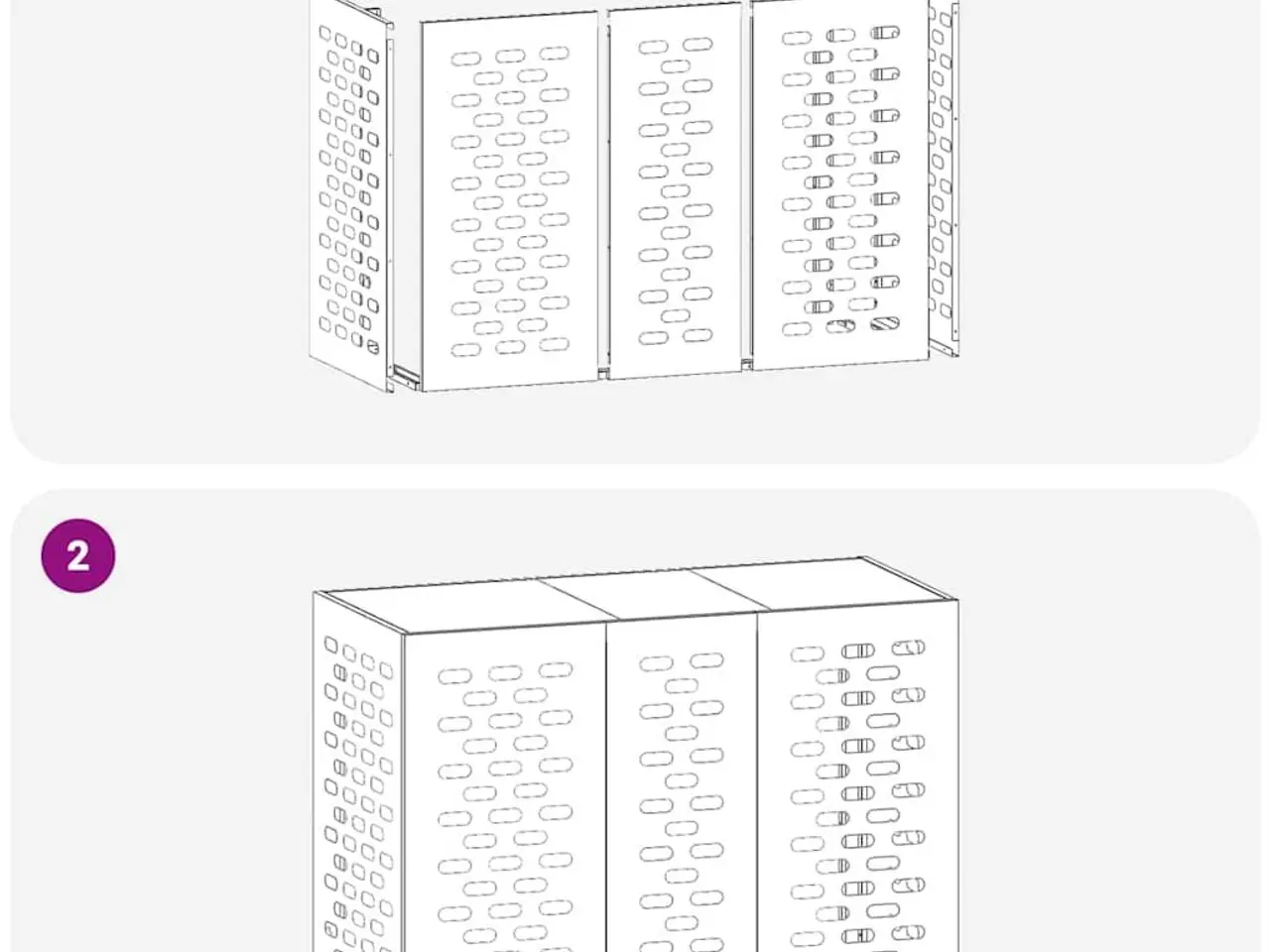 Billede 11 - Aircondition-cover i stål - sort 110 × 50 × 80 cm