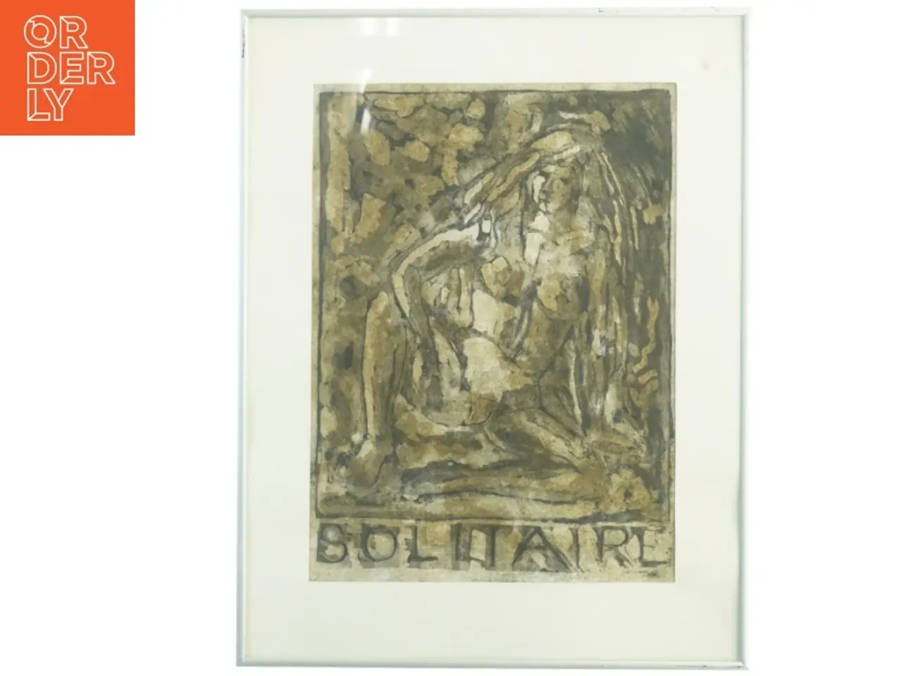 Billede 1 - Billede i ramme medf title "Solitaire" (str. 44 x 34 cm)