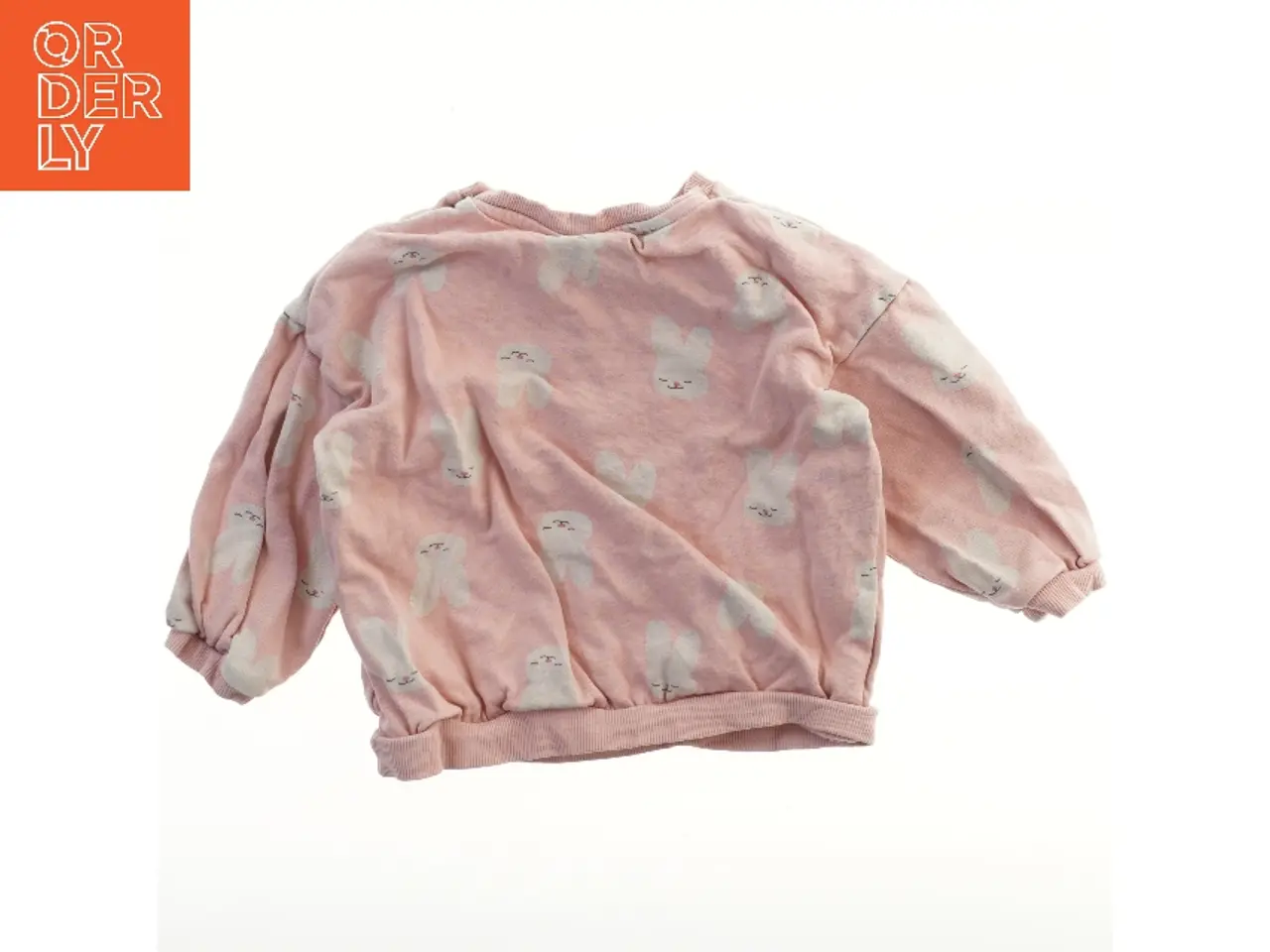 Billede 2 - Lyserød sweatshirt med kaninmotiv fra H&M (str. 92)
