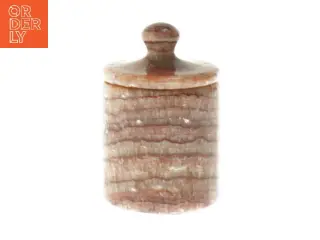 Rødlig Onyks marmor krukke med låg (str. 7 cm)