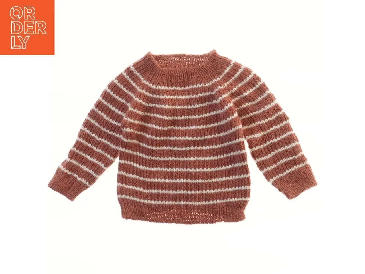 Billede 1 - Strikket bluse med striber (str. bryst 26 cm, længde 30 cm)