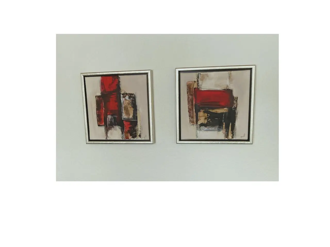 Billede 1 - 2 stk. Maleri. 34X34