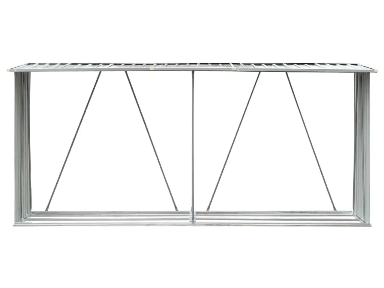 Billede 3 - Brændeskur til haven galvaniseret stål 330x84x152 cm grå