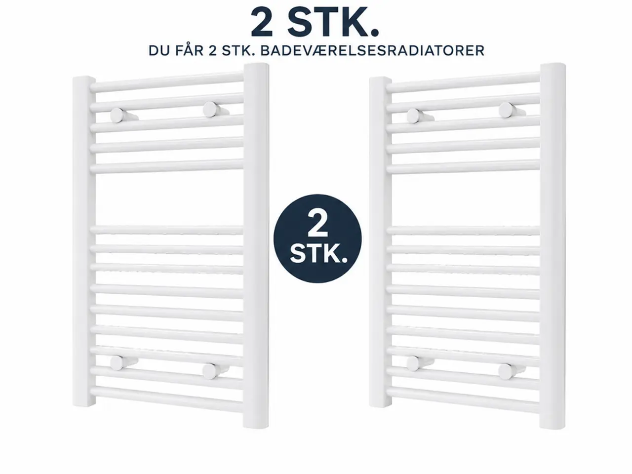 Billede 1 - 2stk Asola hvid håndklædetørre radiator
