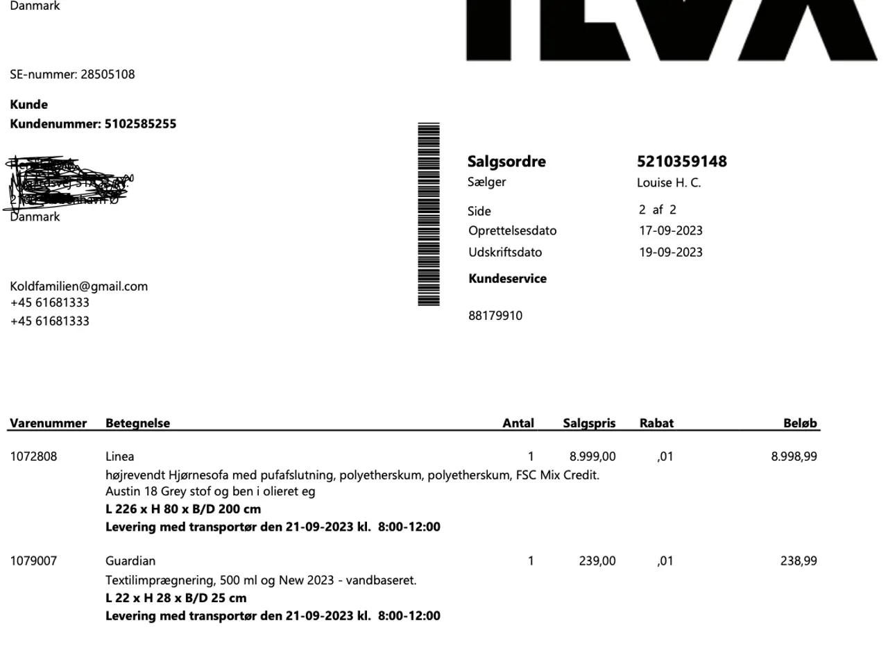 Billede 2 - Hjørnesofa / chaiselong SPAR 7.350 KR !