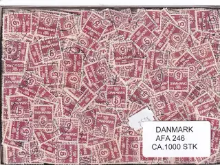 Danmark 1000 stk Afa nr.246 Stemplet/ustemplet